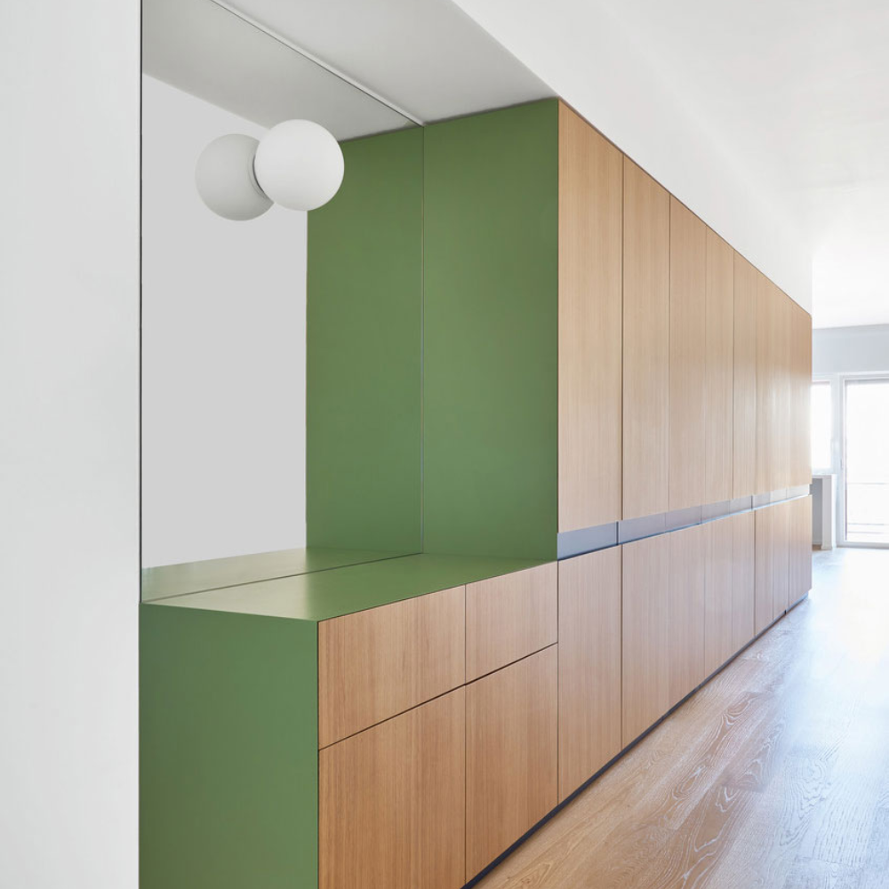 The Dioscuri Wall / Ceiling Light from Artemide in the size medium in a kitchen.