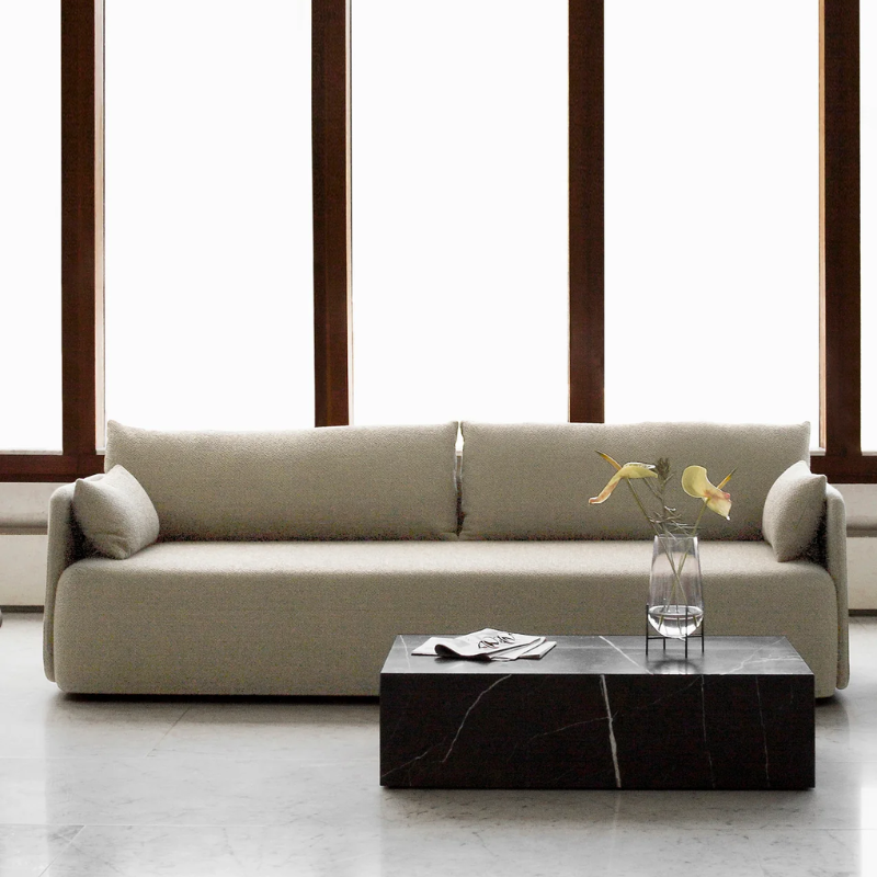 solid marble coffee table in living room