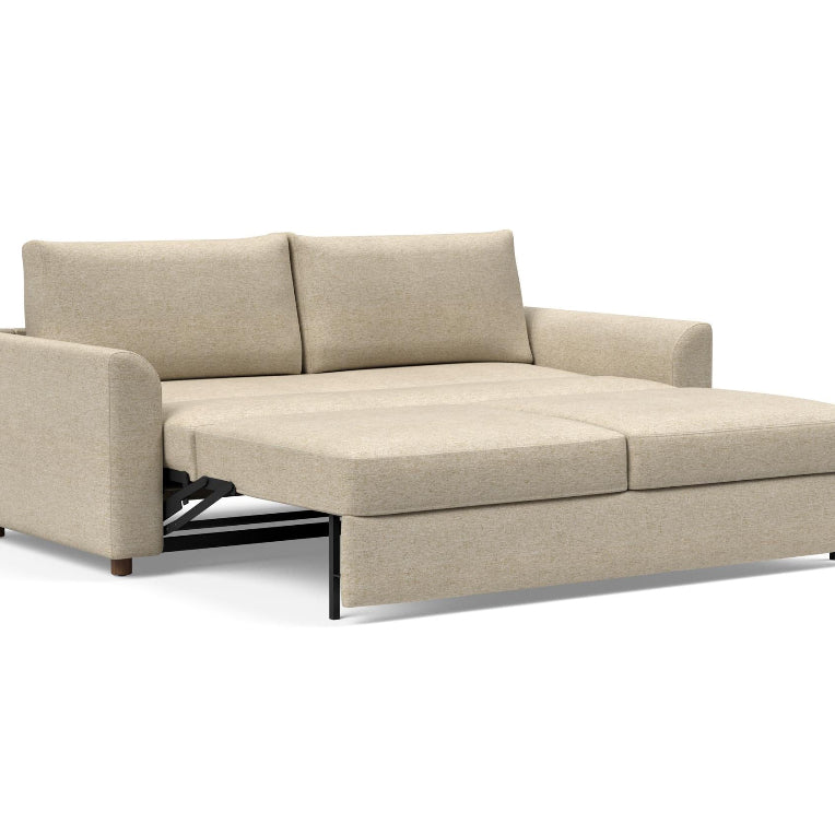 Innovation Living Neah King Size Sofa Bed with Curved Arms in Halifax Antique pulled out