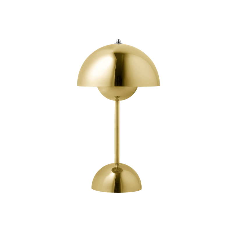 The Flowerpot VP9 Portable Table Lamp from &Tradition in brass.