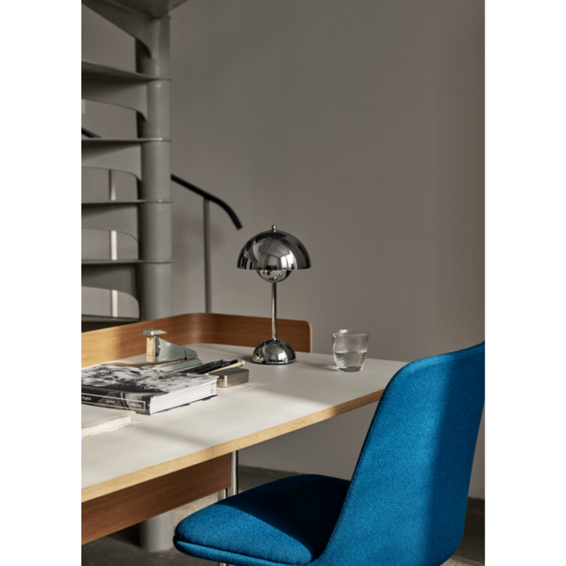 The Flowerpot VP9 Portable Table Lamp from &Tradition in an office space.