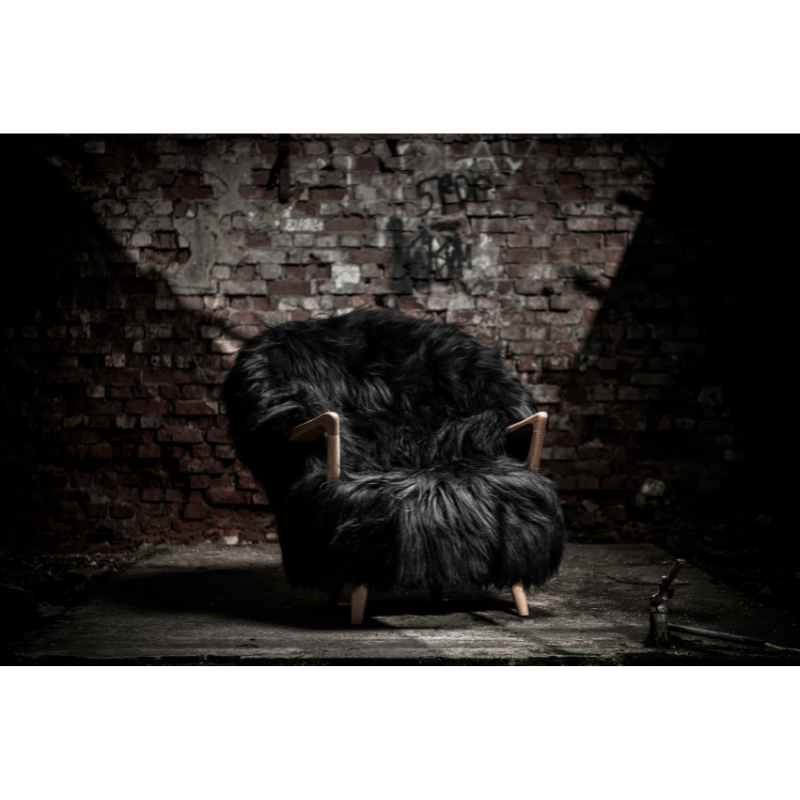 The Fluffy Lounge Chair from Eikund of Norway in a den.