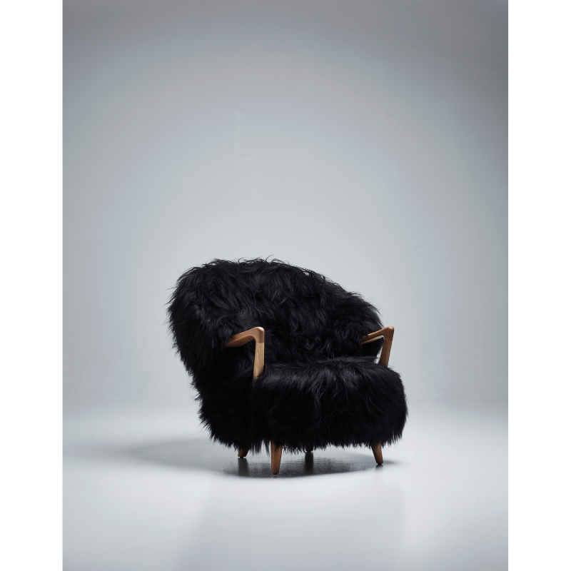 The Fluffy Lounge Chair from Eikund of Norway in a studio.