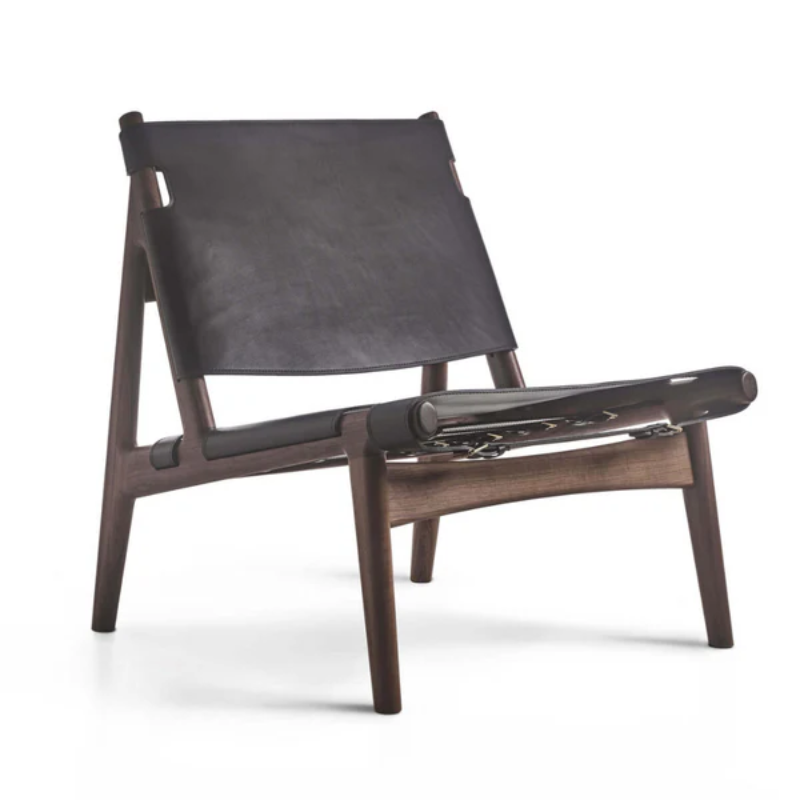 The Hunter Lounge Chair from Eikund of Norway in black leather.
