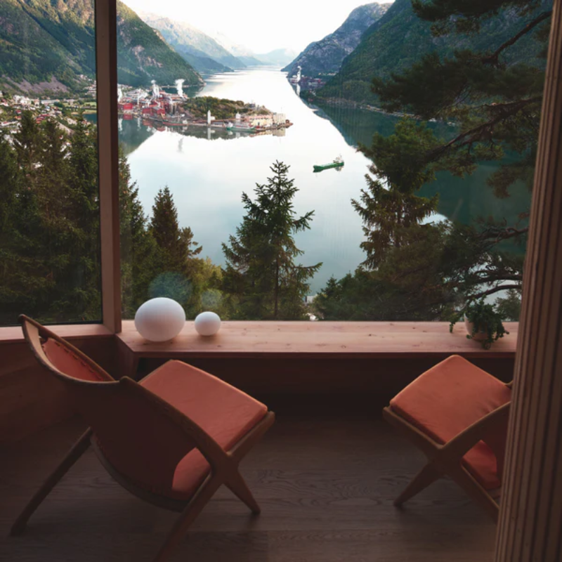 The Krysset Lounge Chair from Eikund of Norway used as seating.