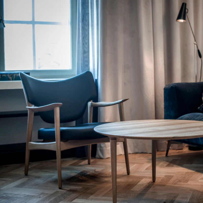 The Veng Lounge Chair from Eikund of Norway in a living room.