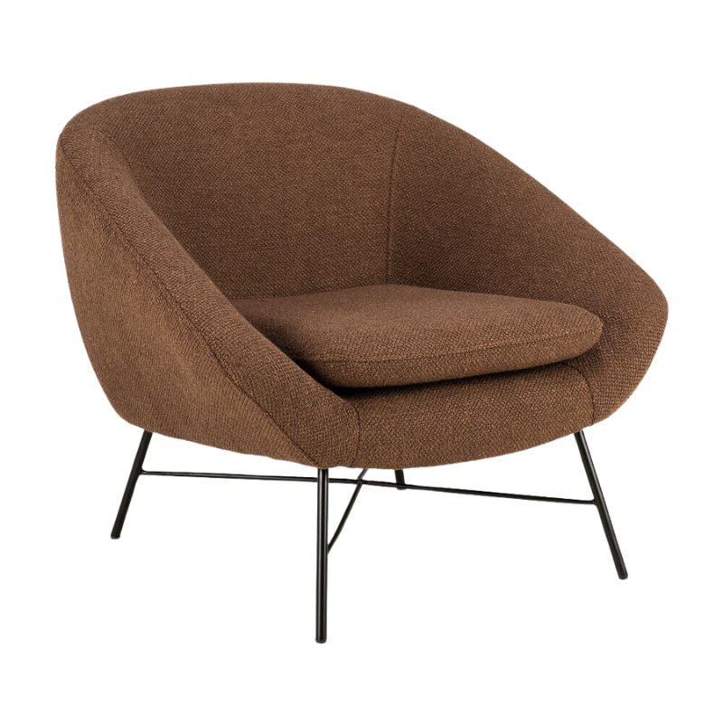 The Barrow Lounge Chair from Ethnicraft with the copper fabric choice.