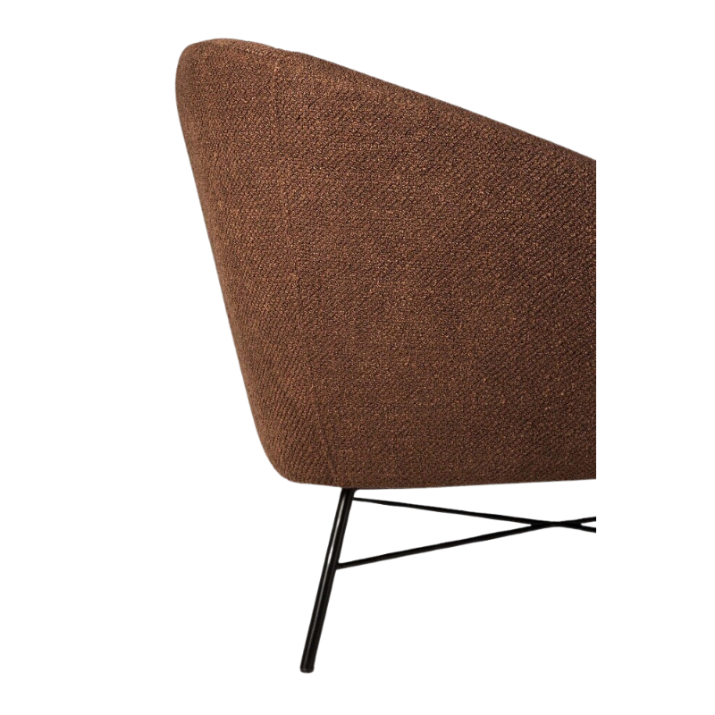 The Barrow Lounge Chair from Ethnicraft with the copper fabric choice.