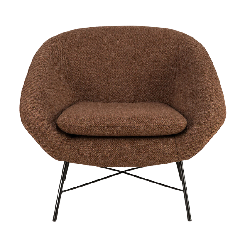 The Barrow Lounge Chair from Ethnicraft with the copper fabric choice.