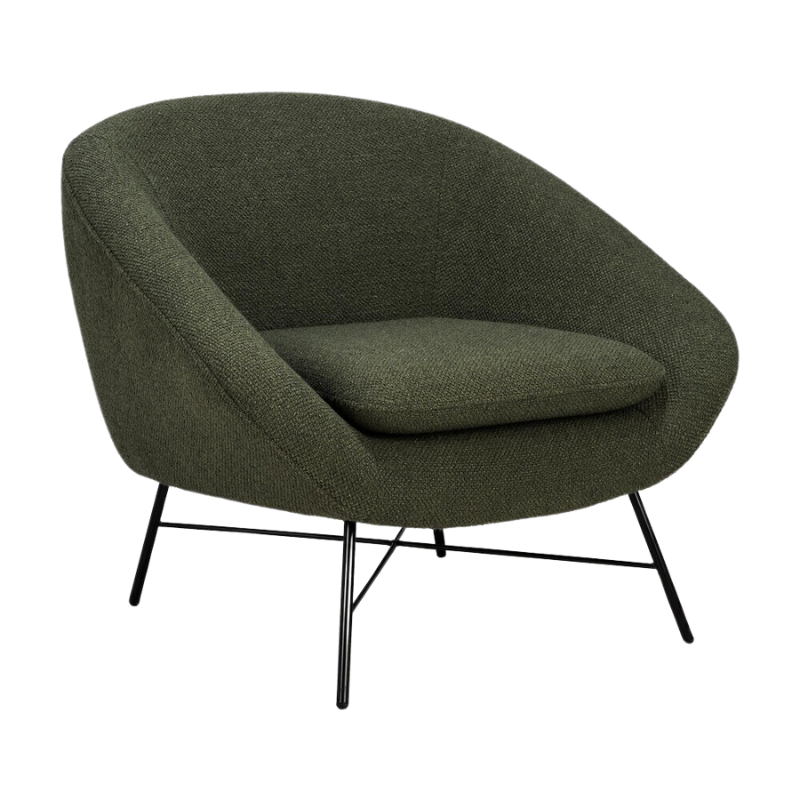 The Barrow Lounge Chair from Ethnicraft with the pine green fabric choice.
