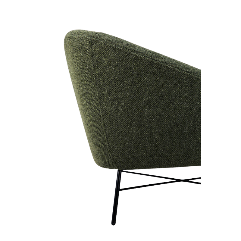 The Barrow Lounge Chair from Ethnicraft with the pine green fabric choice.