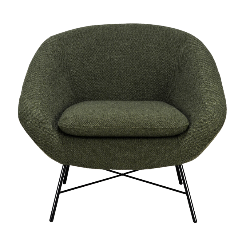 The Barrow Lounge Chair from Ethnicraft with the pine green fabric choice.