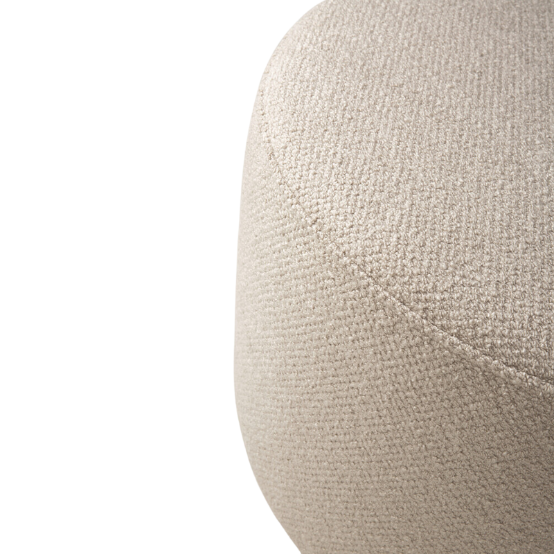 The Barrow Pouf from Ethnicraft in the large 23.5 inch size and off white fabric.