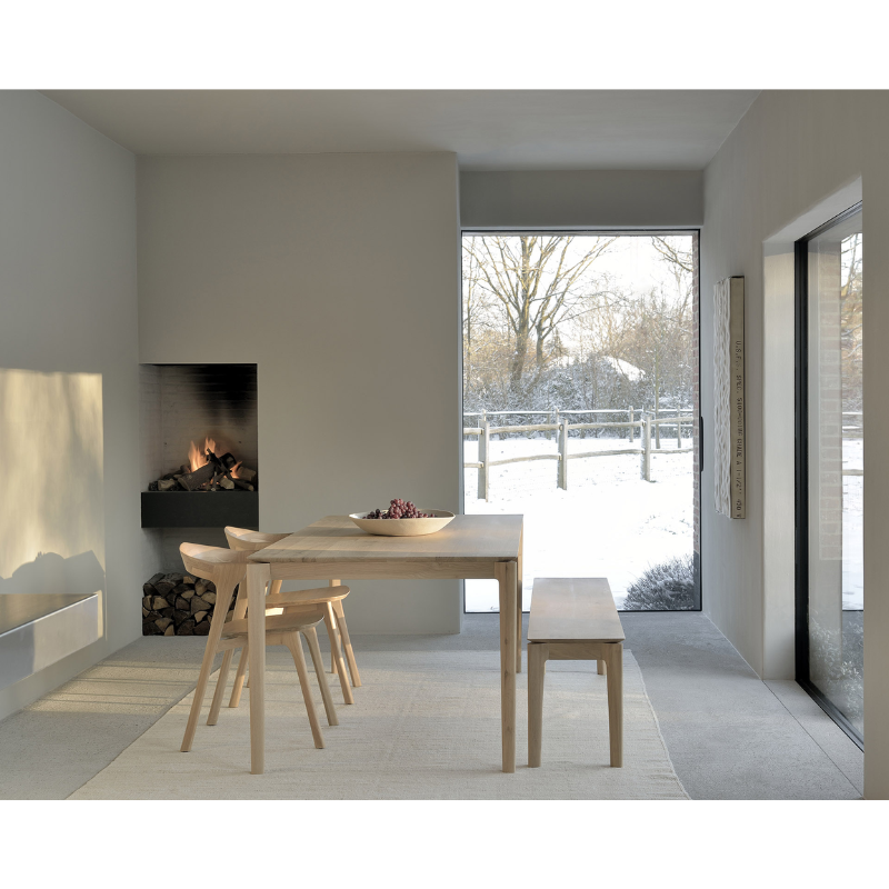 The Bok Bench from Ethnicraft in a living room.