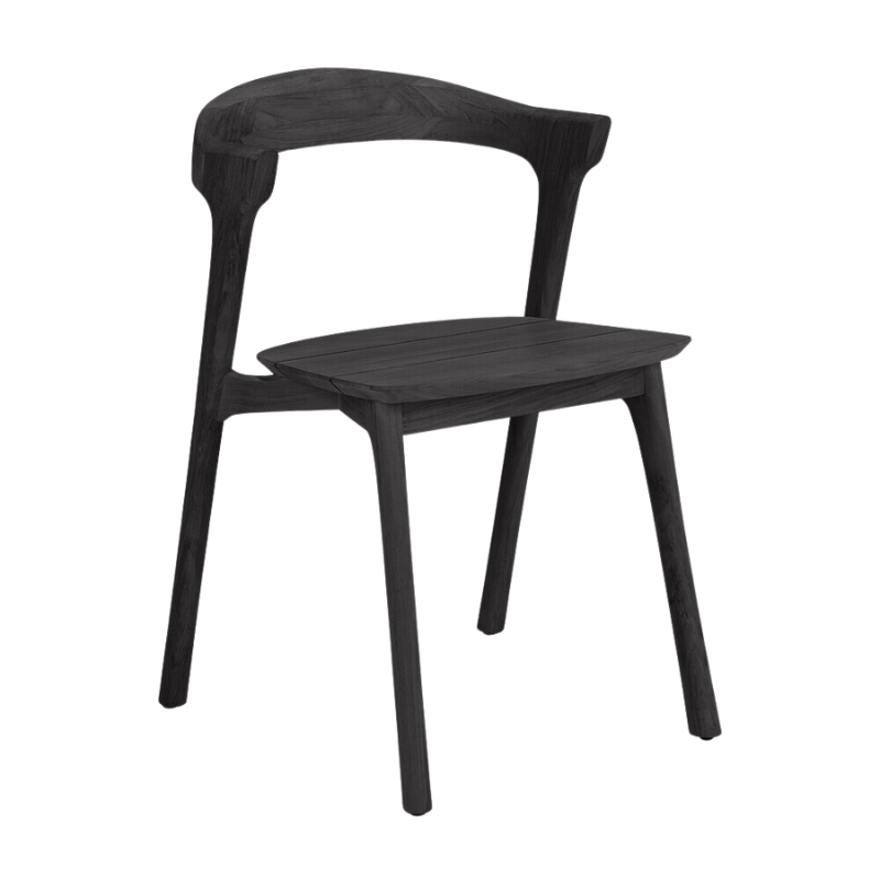 The Bok Outdoor Dining Chair from Ethnicraft in black teak.