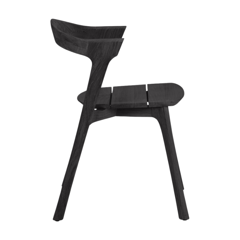 The Bok Outdoor Dining Chair from Ethnicraft in black teak.