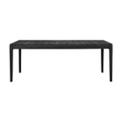 The Bok Outdoor Dining Table from Ethnicraft in solid teak tainted black, 78.5 inch size.