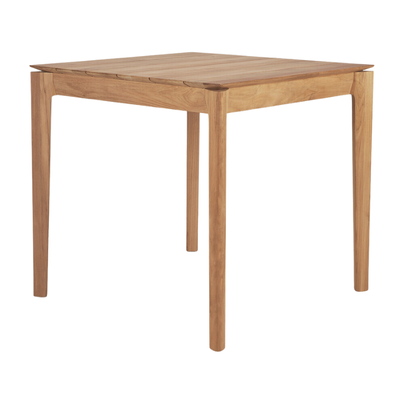 The Bok Outdoor Dining Table from Ethnicraft in solid teak, 31.5 inch size.