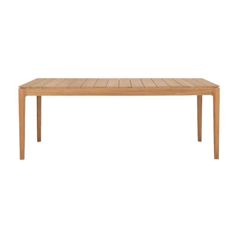 The Bok Outdoor Dining Table from Ethnicraft in solid teak, 78.5 inch size.