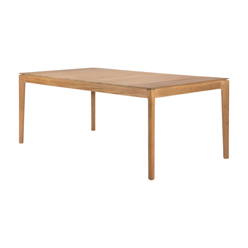 The Bok Outdoor Dining Table from Ethnicraft in solid teak, 78.5 inch size.