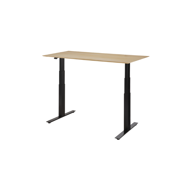 The Bok adjustable sit-stand desk was designed with the importance of health and good posture in mind at the office or in your home office. The motorized system in its legs allows the solid oak tabletop to be elevated to the height of your liking. That way, you can easily switch between sitting and standing throughout the workday.