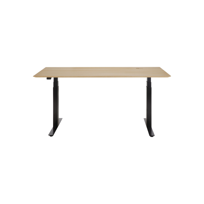 The Bok adjustable sit-stand desk was designed with the importance of health and good posture in mind at the office or in your home office. The motorized system in its legs allows the solid oak tabletop to be elevated to the height of your liking. That way, you can easily switch between sitting and standing throughout the workday.