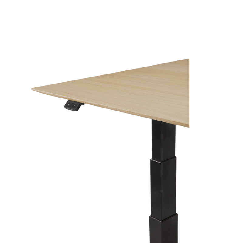 The Bok adjustable sit-stand desk was designed with the importance of health and good posture in mind at the office or in your home office. The motorized system in its legs allows the solid oak tabletop to be elevated to the height of your liking. That way, you can easily switch between sitting and standing throughout the workday.
