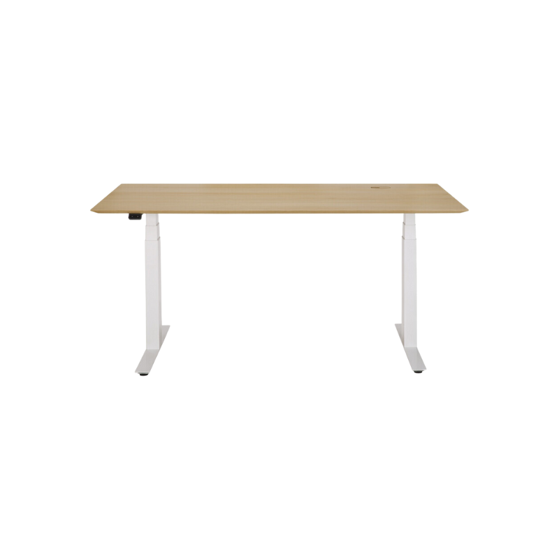 The Bok adjustable sit-stand desk was designed with the importance of health and good posture in mind at the office or in your home office. The motorized system in its legs allows the solid oak tabletop to be elevated to the height of your liking. That way, you can easily switch between sitting and standing throughout the workday.