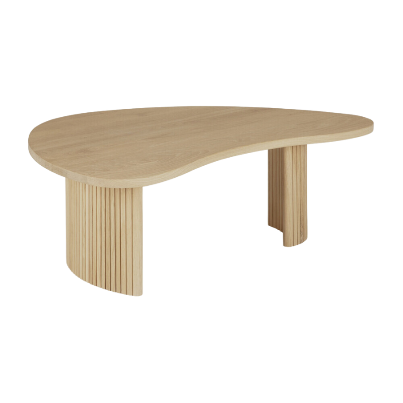 The small Boomerang Coffee Table from Ethnicraft in oak.