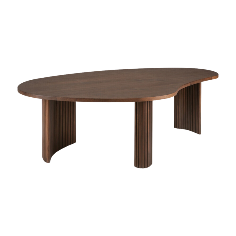 The large Boomerang Coffee Table from Ethnicraft in teak.