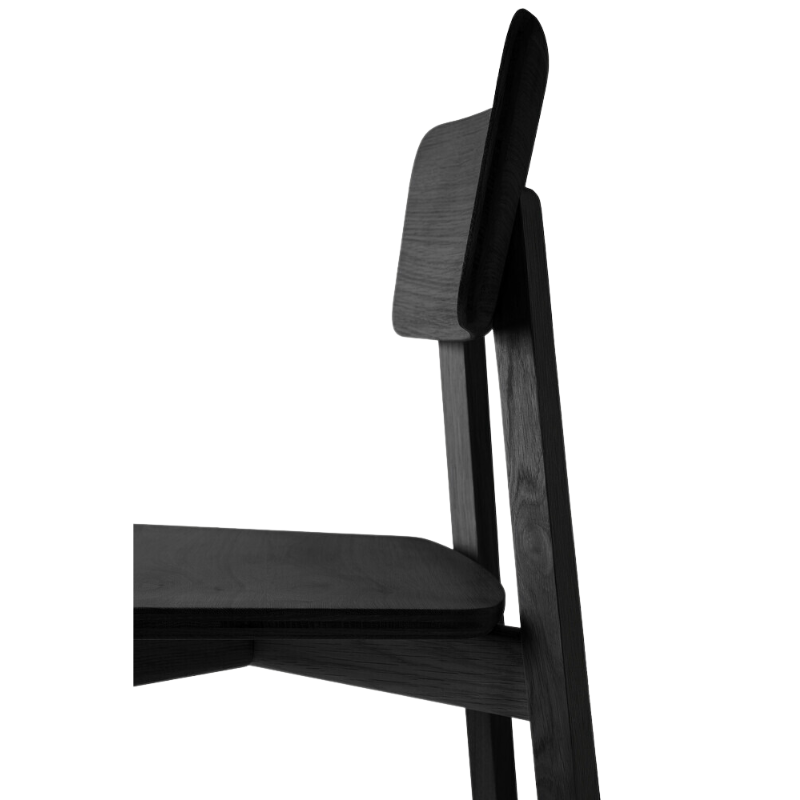 The Casale Dining Chair from Ethnicraft in solid oak, tainted black.
