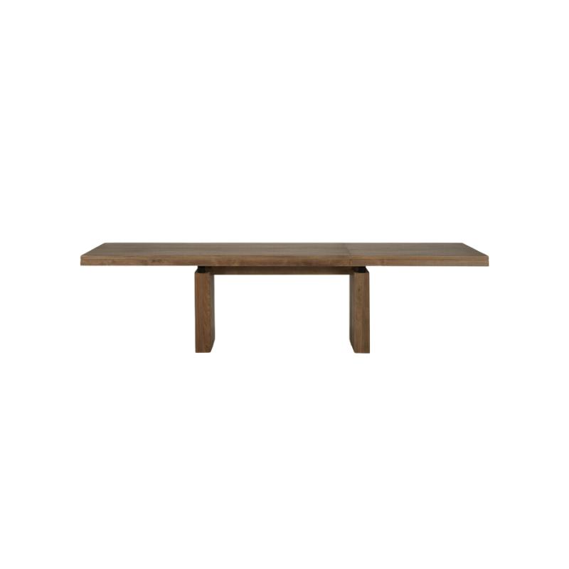 The Double Extendable Dining Table from Ethnicraft made from solid teak.