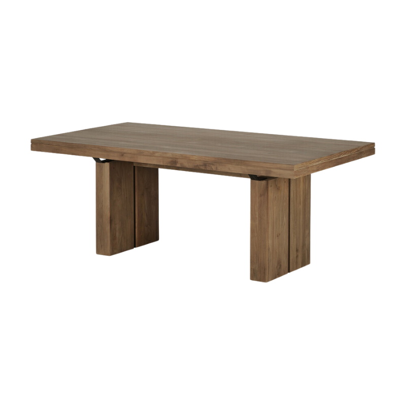 The Double Extendable Dining Table from Ethnicraft made from solid teak.