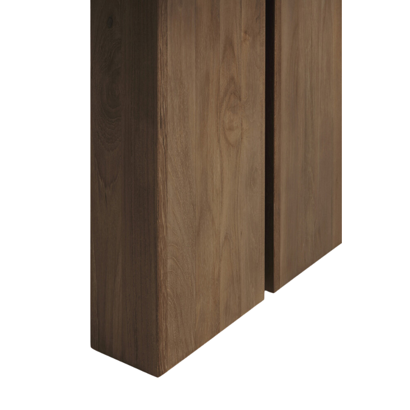 The Double Extendable Dining Table from Ethnicraft made from solid teak.