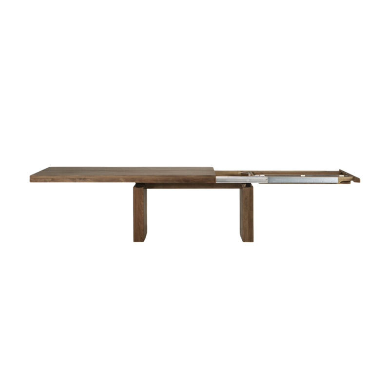 The Double Extendable Dining Table from Ethnicraft made from solid teak.