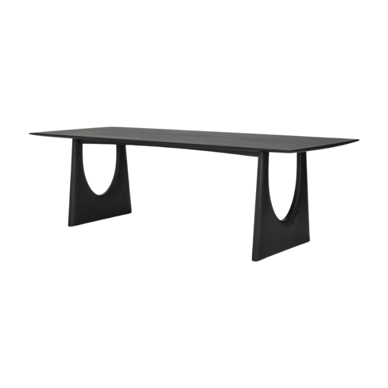 The 98 inch Geometric Dining Table from Ethnicraft in solid oak tainted black.