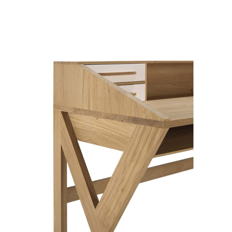 The Origami Desk from Ethnicraft from the side.