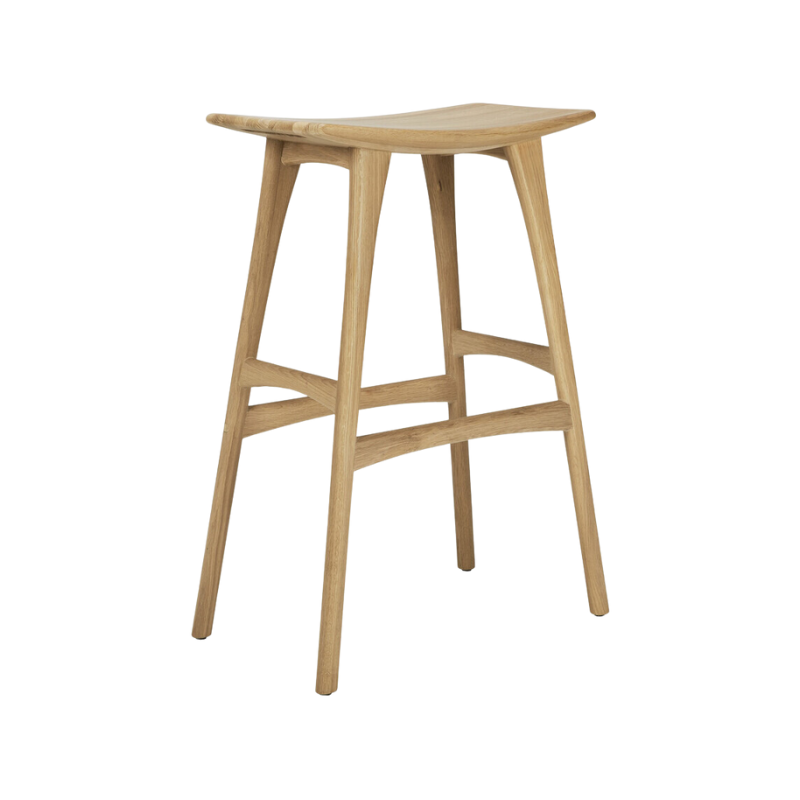 The beauty of balance and symmetry found in nature has inspired the Osso collection. The Osso bar stool's higher seat functions best as a sleek standing desk stool in an office or home office setting.