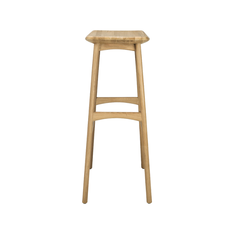 The beauty of balance and symmetry found in nature has inspired the Osso collection. The Osso bar stool's higher seat functions best as a sleek standing desk stool in an office or home office setting.