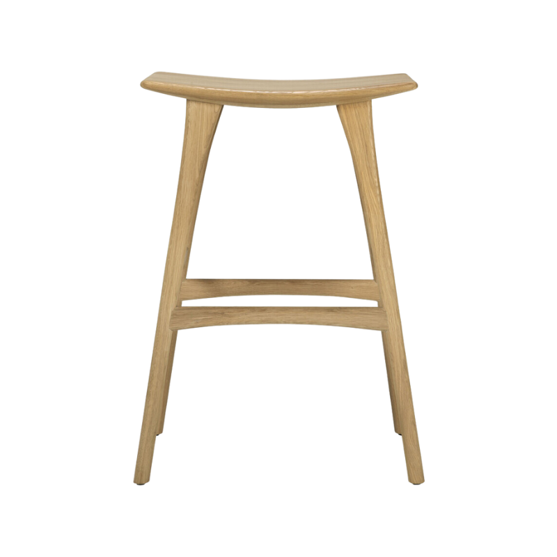 The beauty of balance and symmetry found in nature has inspired the Osso collection. The Osso bar stool's higher seat functions best as a sleek standing desk stool in an office or home office setting.