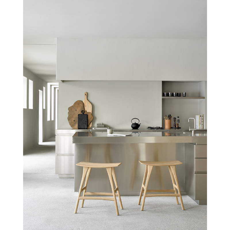 Osso is one of our most popular designs because of its versatility. The height of this solid wood counter stool adds yet another option to its wide array of possibilities - as an elegant and sturdy kitchen stool for example.
