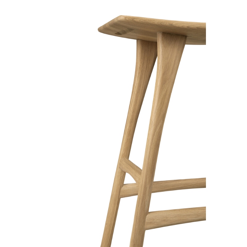 Osso is one of our most popular designs because of its versatility. The height of this solid wood counter stool adds yet another option to its wide array of possibilities - as an elegant and sturdy kitchen stool for example.