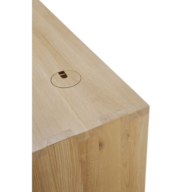 The U Desk from Ethnicraft in oaks cable management system.