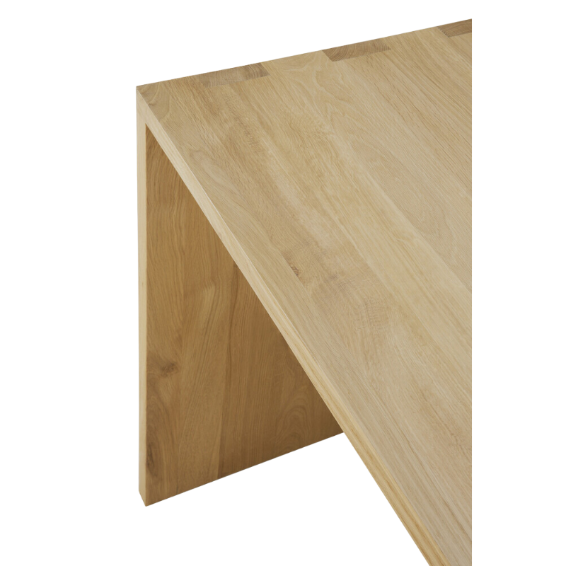 The U Desk from Ethnicraft in oak in a detailed shot.