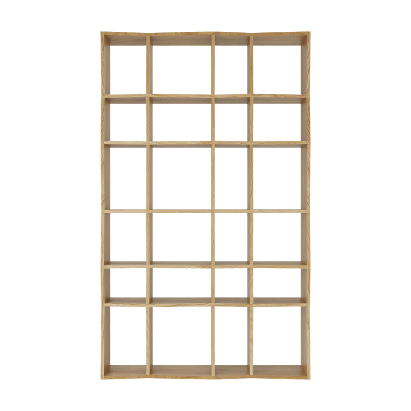 Designed by Alain van Havre, the Z rack's repetitive game of lines and shadows give it a unique look and fully emphasize the character of the natural wood.