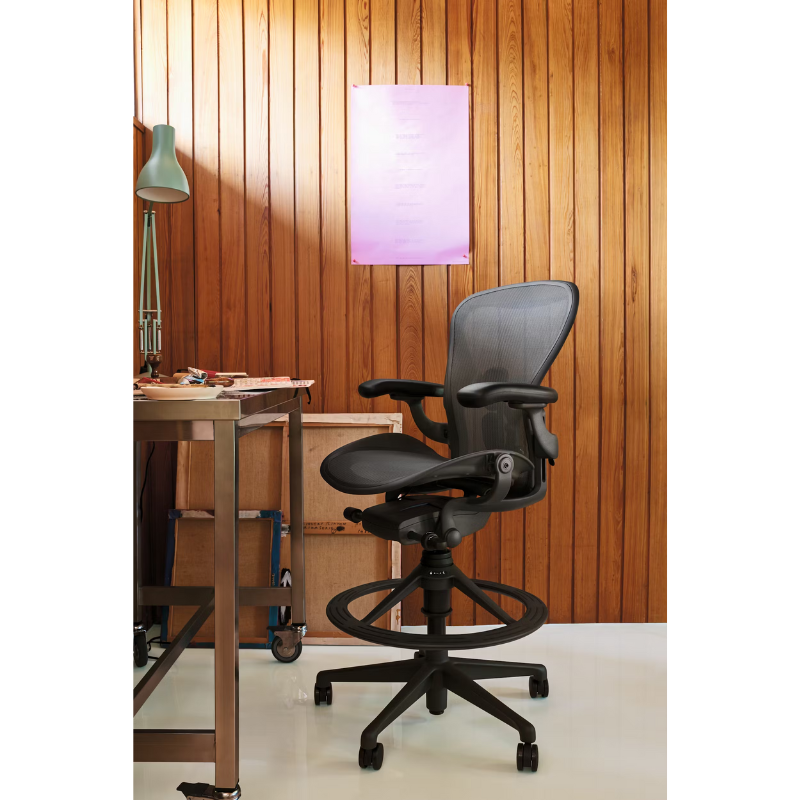 The Aeron Stool from Herman Miller in a home office.