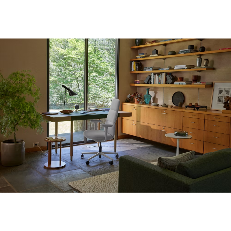 The Asari Chair from Herman Miller in a lounge lifestyle photohgraph.