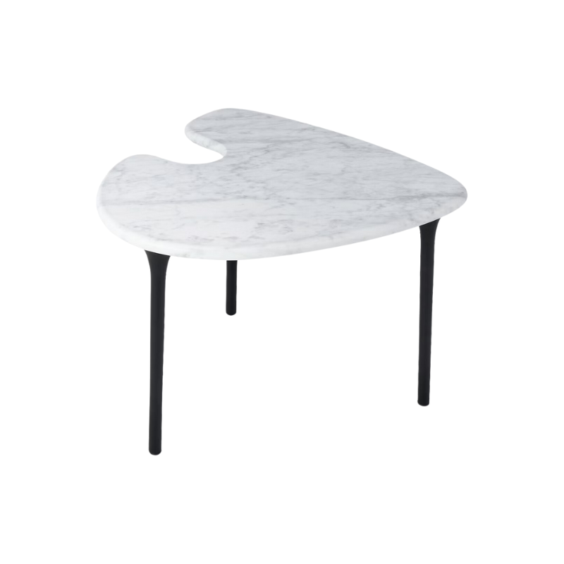 The Cyclade Table from Herman Miller in mid, carrara mrable.