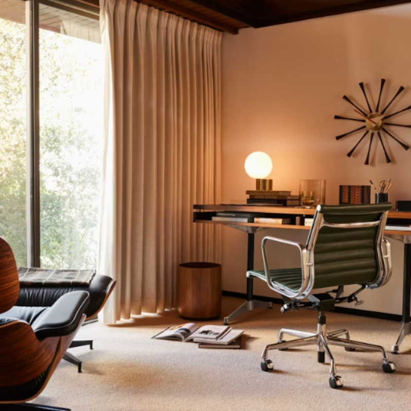 The Eames Aluminum Group Chair, Executive from Herman Miller in a family space.