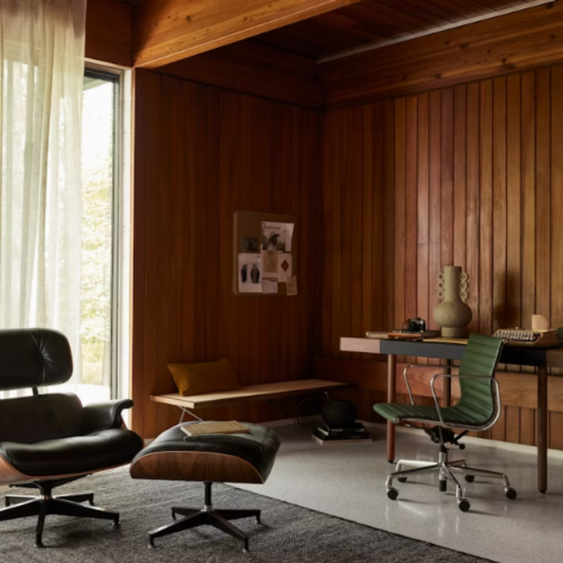 The Eames Aluminum Group Chair, Executive from Herman Miller in an office.